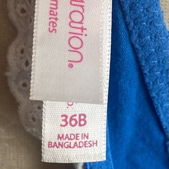 XHILARATION-BLUE AND WHITE STRIPED BRA - Picture 5 of 5